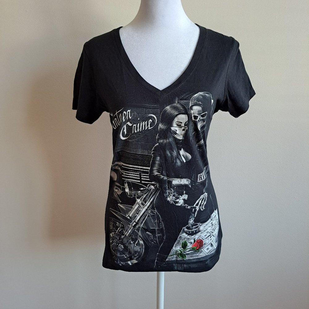 NEW Ride or Die Chick Women's Black T-shirt Top Shirt Tees Size